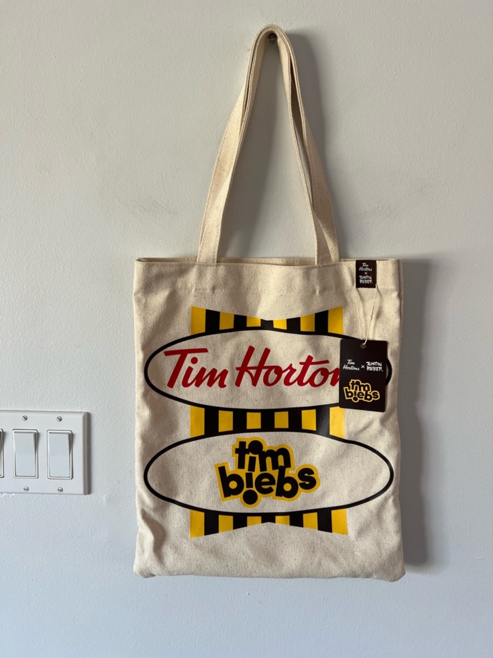 NEW Tim Hortons X Justin Bieber Tote Bag Collector Biebs Reusable Belieber NWT